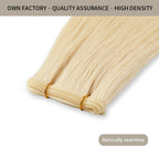 Close-up of (#613) Bleach Blonde Genius Weft, High-Density, Naturally Seamless