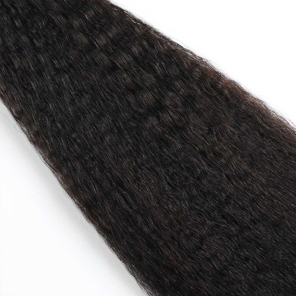 YiliteVip (#1B) Natural Black Kinky Straight Invisible Tape Ins 20Pcs