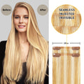Before and After Wearing (#P27/613) Seamless Clip In Hair Pads, 10cm Wide Piece