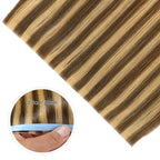 Close-up of (#P4/27) Caramel Blonde Balayage Tape Weft Hair Extensions