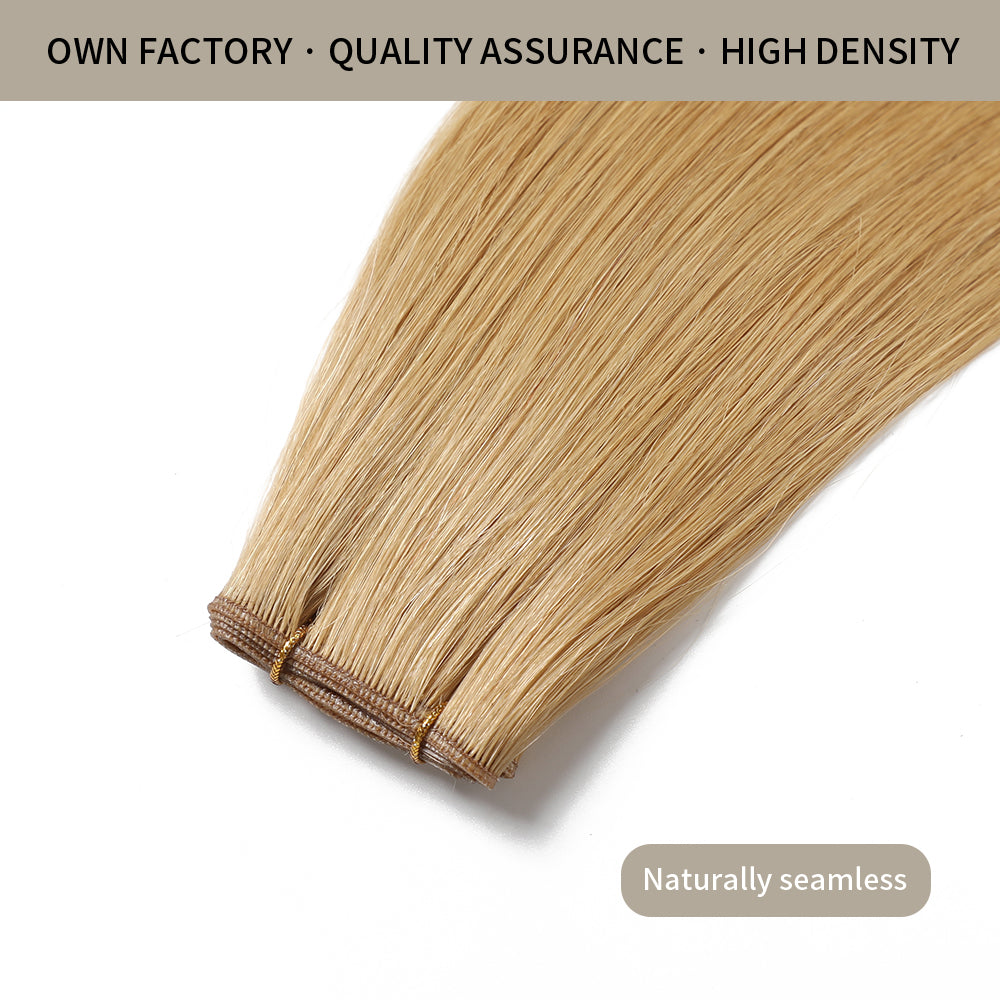 (#27) Strawberry Blonde Genius Weft with Thin Handmade Top and Full Thick Ends