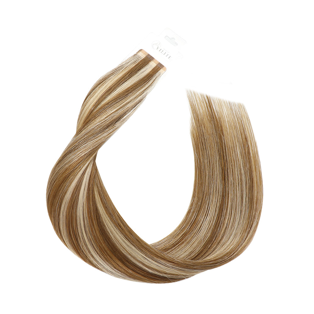 YiliteVip (#P6/613) Chestnut Brown Balayage Mini Tape In Hair Extensions 20Pcs