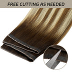 YiliteVip (#P6/613/T4) Brown to Blonde Balayage Butterfly Weft Hair Extensions