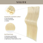 (#60) Platinum Blonde Genius Weft with Thin Handmade Top and Full Thick Ends