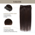(#2) Darkest Brown Genius Weft with Thin Handmade Top and Full Thick Ends