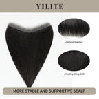 seamless hair patch with natural hairline and healthy, shiny, soft hair (#1B）