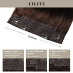 Details of (#2) Darkest Brown Wire Extensions: Invisible Wire, 90° Rectangular Design, and 4 Clips 