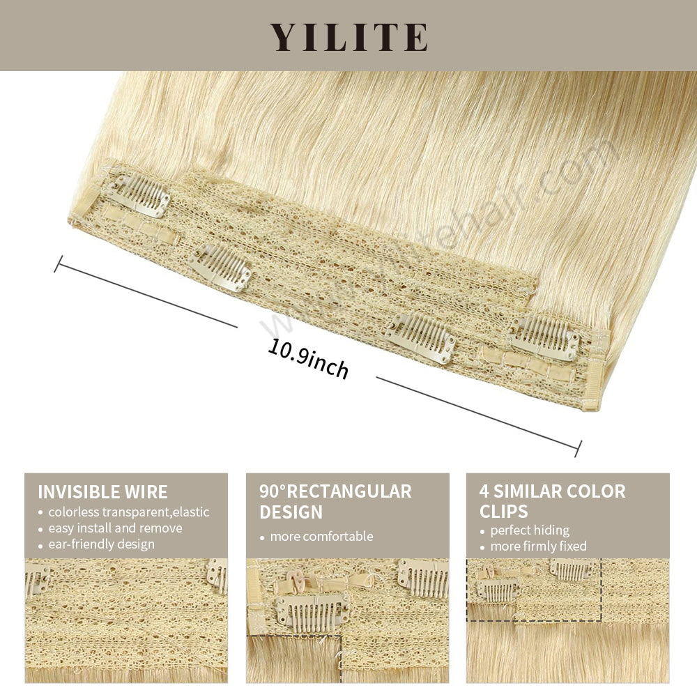 Details of (#613) Wire Extensions: Invisible Wire, 90° Rectangular Design, and 4 Clips 