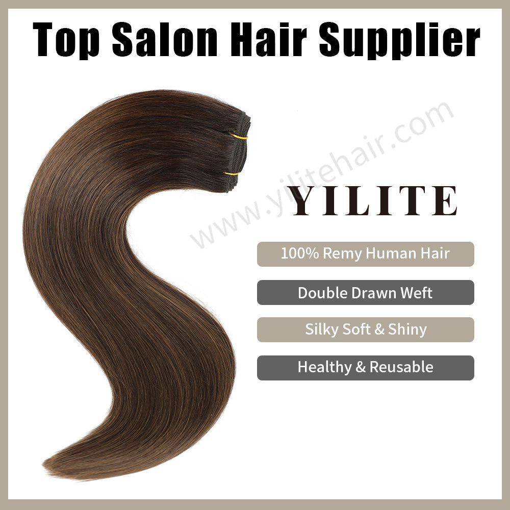 (#P2/6/T2) Sew In Weft: 100% Virgin Human Hair, Double Drawn, Shiny & Reusable