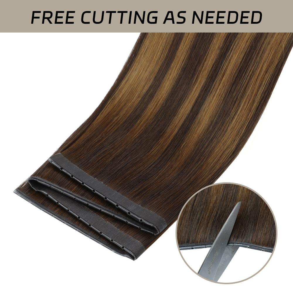 YiliteVip (#P2/6/T2) Darkest Brown Balayage Butterfly Weft Hair Extensions