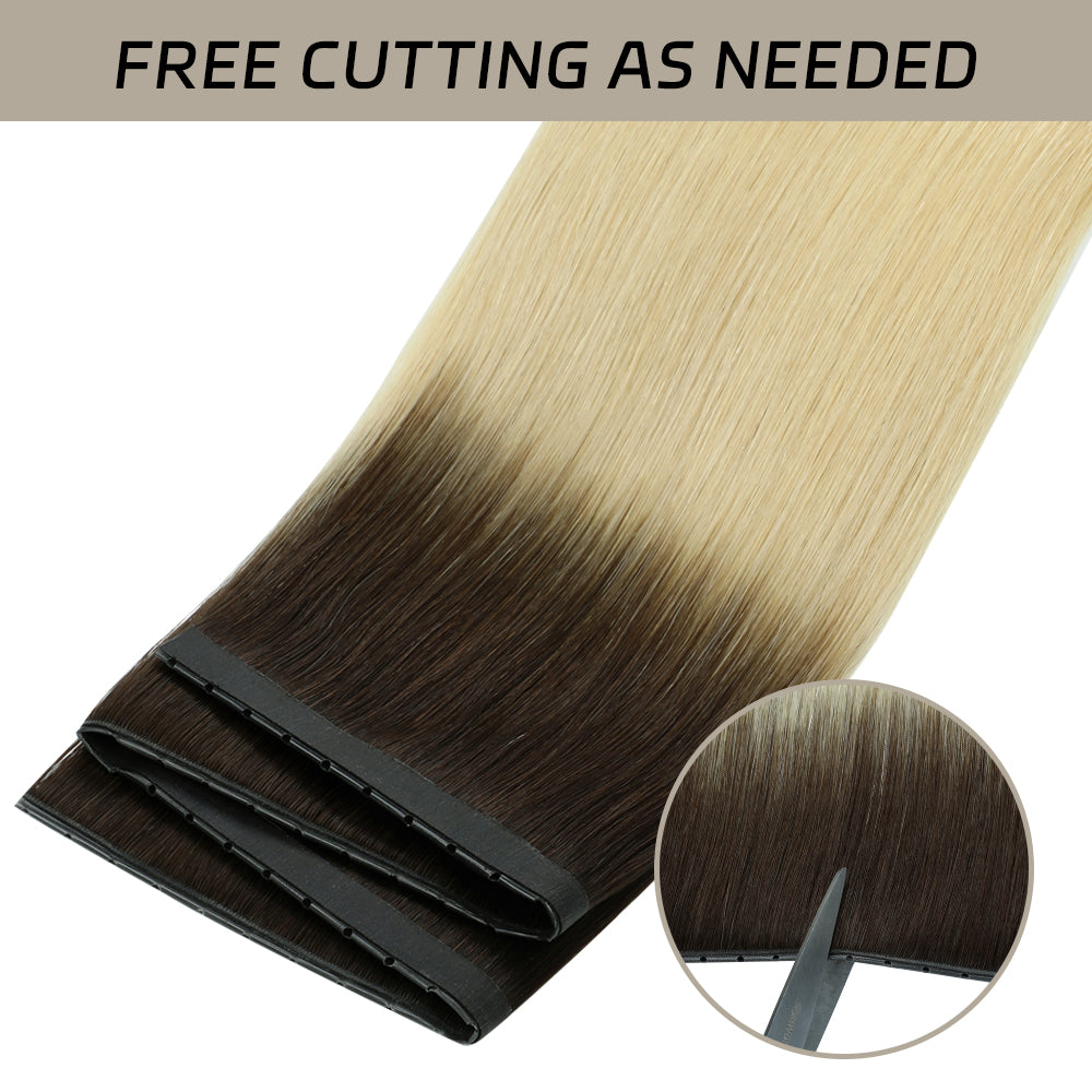 YiliteVip (#T2/60) Darkest Brown to Platinum Blonde Butterfly Weft Hair Extensions