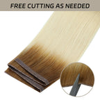 YiliteVip (#T8/60) Light Brown to Platinum Blonde Butterfly Weft Hair Extensions