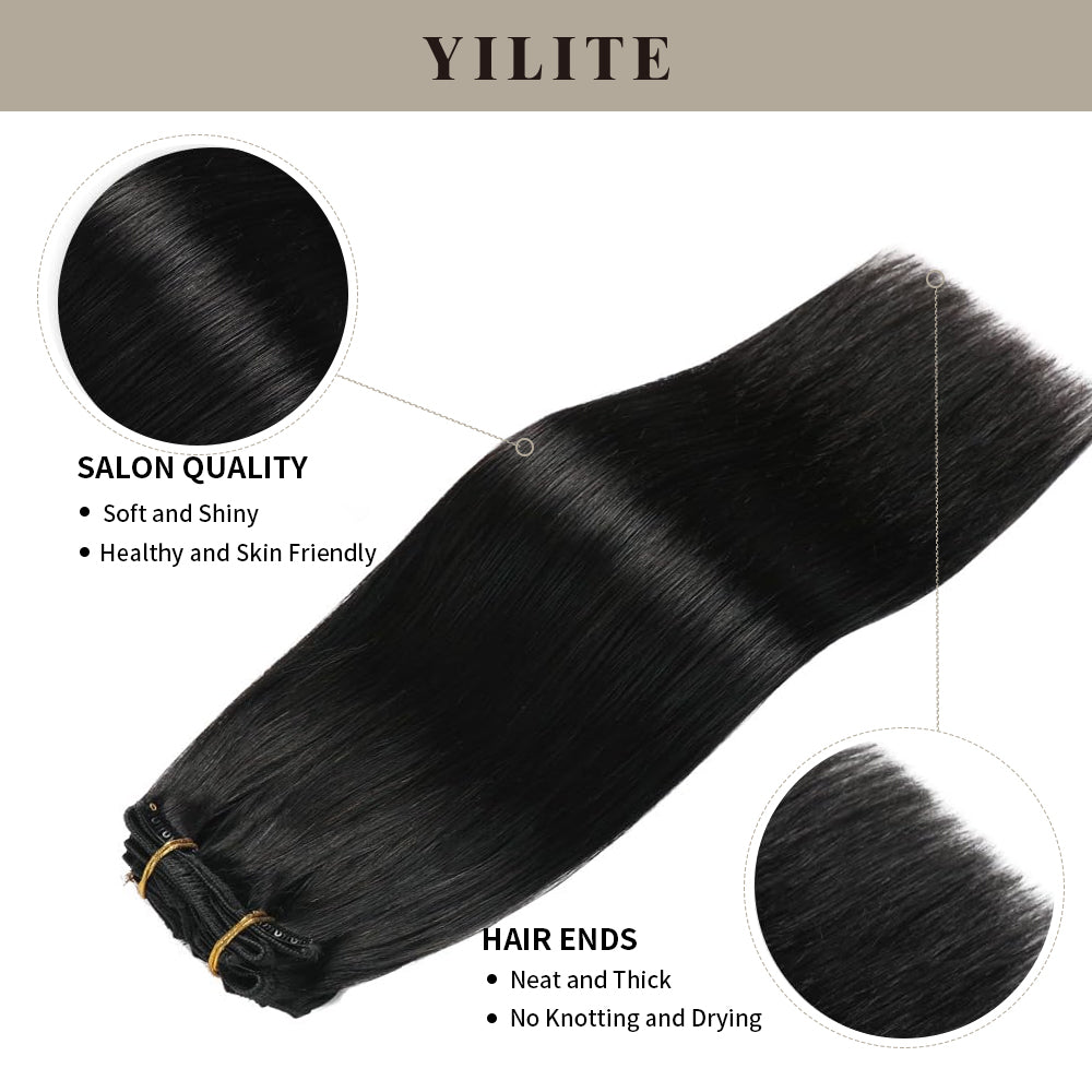 (#1) Jet Black Classic Clip Ins Classic Clip Ins with salon quality and hair ends