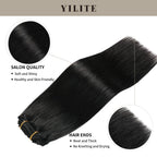 (#1) Jet Black Classic Clip Ins Classic Clip Ins with salon quality and hair ends