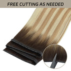 YiliteVip (#T2/P18/60) Darkest Brown with Ash Blonde Balayage Butterfly Weft Hair Extensions