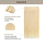 (#613) Bleach Blonde Genius Weft with Thin Handmade Top and Full Thick Ends