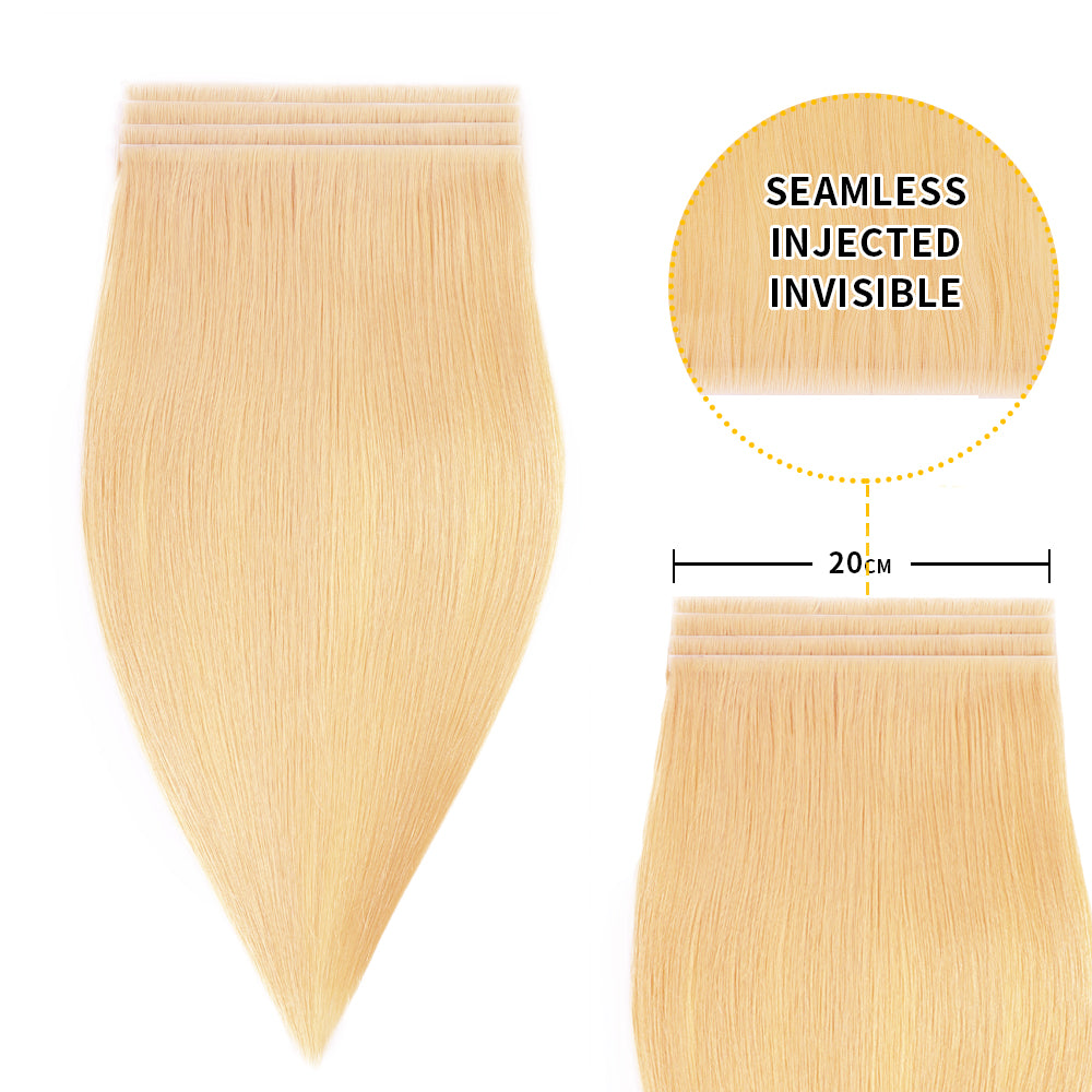 (#27) Strawberry Blonde Tape Weft Hair Extensions 20CM 4Pcs