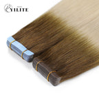 Narrow Seamless Invisible Mini Tape In Hair Extension Virgin Human Hair 20Pcs  (#T8/60)
