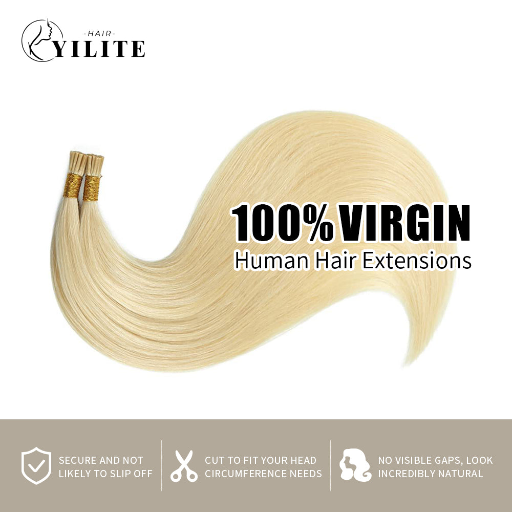 (#613) Bleach Blonde I Tip Extensions100% Virgin Human Hair