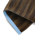 Zoomed View of (#P2/6) Darkest Brown Balayage Tape Weft Hair Extensions