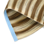 Zoomed View of (#P6/613) Chestnut Brown Balayage Tape Weft Hair Extensions