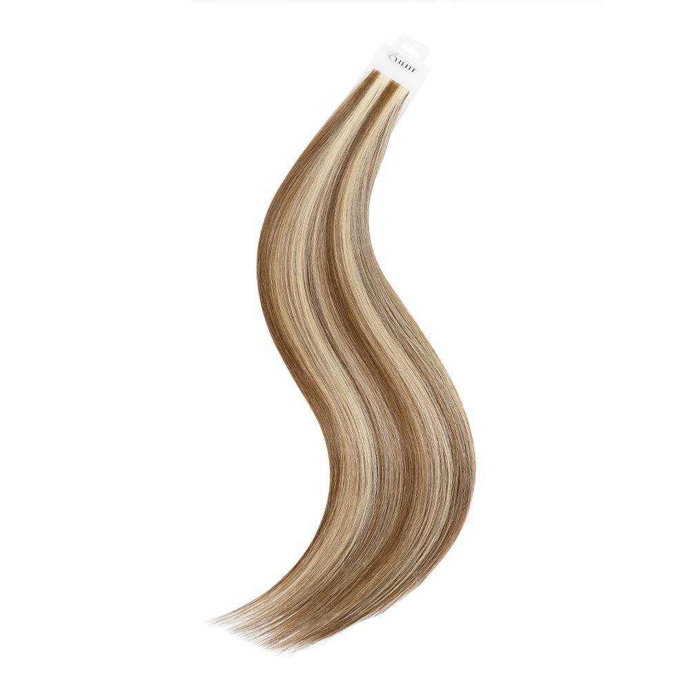YiliteVip (#P6/613) Chestnut Brown Balayage Invisible Tape In Extensions 20Pcs
