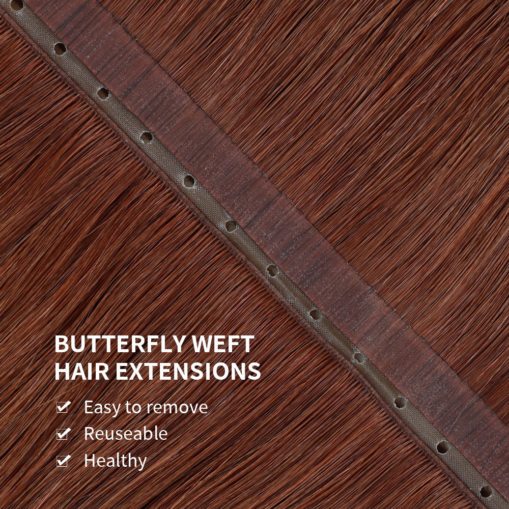 YiliteVip (#33) Dark Auburn Butterfly Weft Hair Extensions