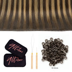 YiliteVip (#P4/27/T4) Chocolate Brown to Caramel Blonde Butterfly Weft Hair Extensions