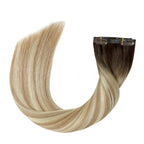 YiliteVip (#T2/P18/60) Darkest Brown with Ash Blonde Balayage Seamless Clip Ins 7Pcs