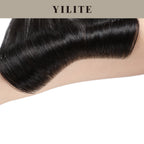 Demonstration of the invisible effect of seamless hair patches on the arms (#1) Jet Black 