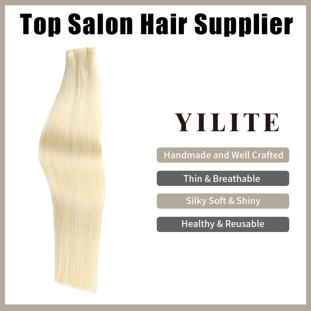 (#60) Platinum Blonde Genius Weft, Silky, Shiny & Reusable