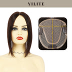 (#2) Darkest Brown Hair Toppers with 12×13 Mono Silk Base 