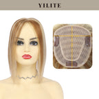 (#P10/22) Golden Brown Medium Blonde Hair Toppers with 12×13 Mono Silk Base