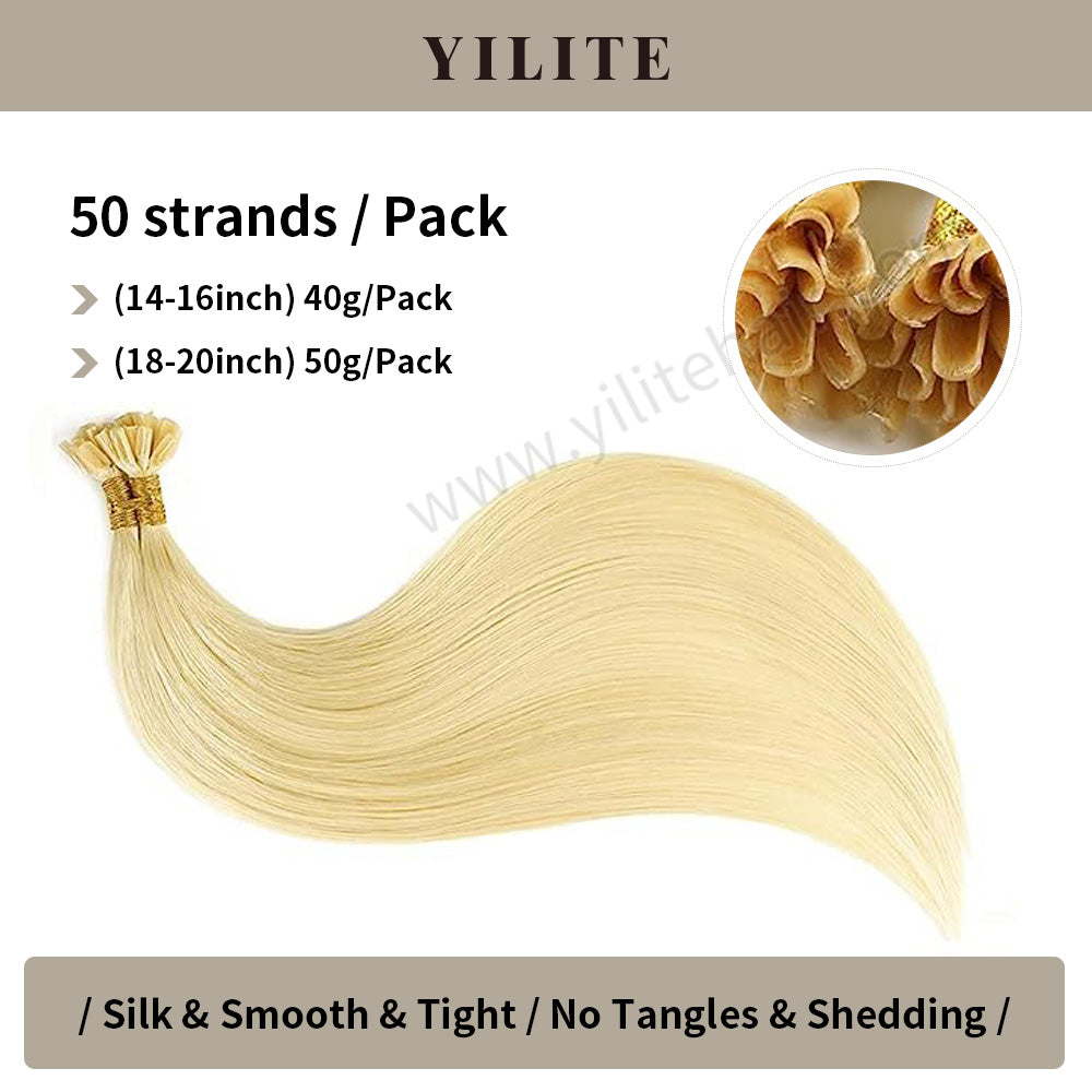 (#613) Bleach Blonde U Tip Hair Extensions 50 Strands Per Pack                   