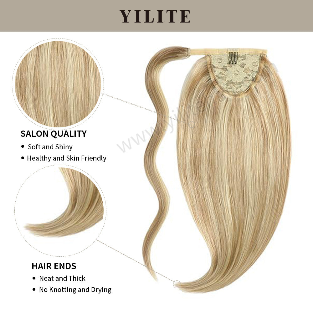 clip-in ponytail extension with salon quality and thick ends (#P18/613) 