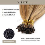 (#P4/27) I Tip Extensions Shown with Silicone-Lined Beads for Illustration (5.0×3.0×3.0mm)