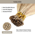 (#P18/613) I Tip Extensions Shown with Silicone-Lined Beads for Illustration (5.0×3.0×3.0mm)