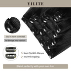 Close-up of (#1) Jet Black Classic Clip Ins