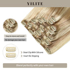 Close-up of (#P18/613) Ash Blonde Highlights Classic Clip Ins