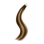 YiliteVip (#P4/27/T4) Chocolate Brown to Caramel Blonde Invisible Tape In Extensions 20Pcs