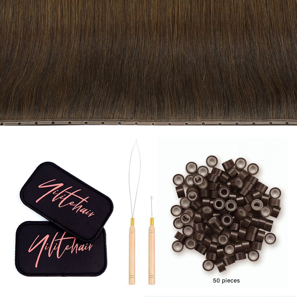 YiliteVip (#4) Chocolate Brown Butterfly Weft Hair Extensions