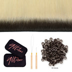 YiliteVip (#T2/60) Darkest Brown to Platinum Blonde Butterfly Weft Hair Extensions