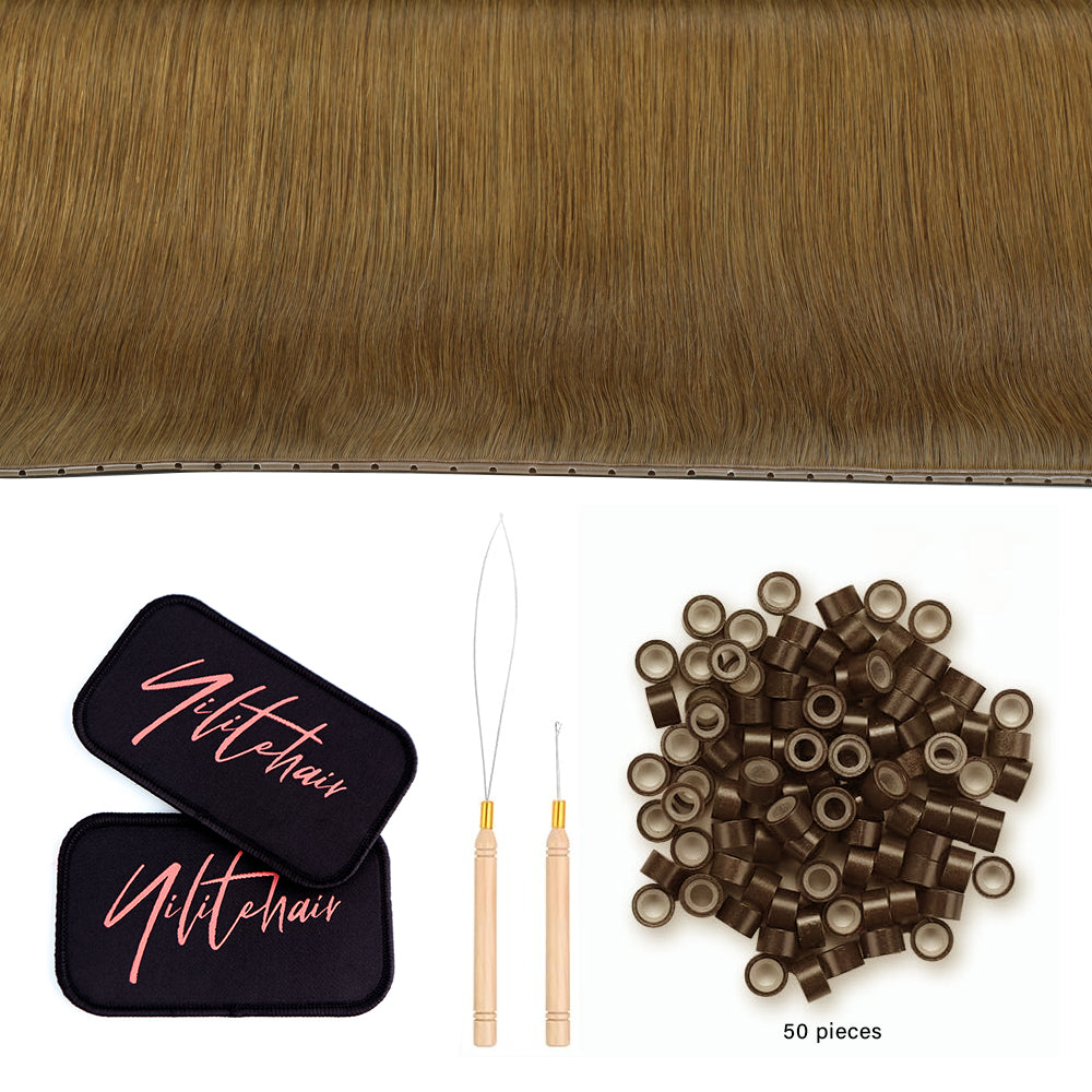 YiliteVip (#6) Chestnut Brown Butterfly Weft Hair Extensions