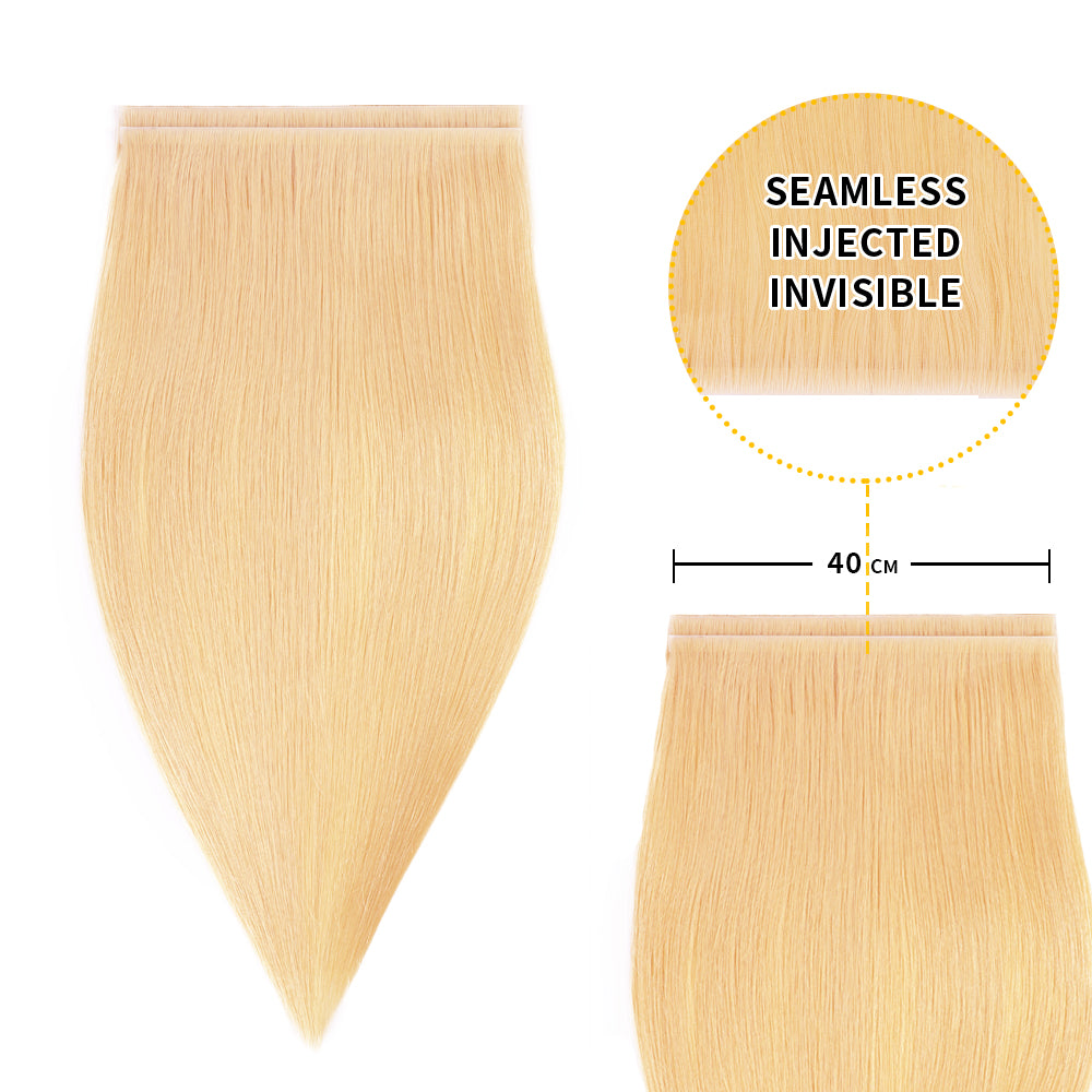 40*0.8cm long invisible tape in hair extensions 2Pcs virgin human hair (#27)