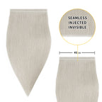 40*0.8cm long invisible tape in hair extensions 2Pcs virgin human hair (#Silver)