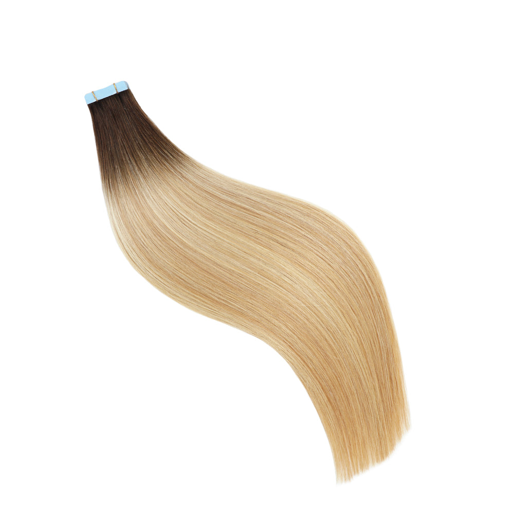 YiliteVip (#T2/P18/613) Darkest Brown with Blonde Balayage Invisible Tape In Extensions 20Pcs