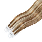 YiliteVip (#P8/60) Light Brown with Blonde Balayage Mini Tape In Hair Extensions 20Pcs