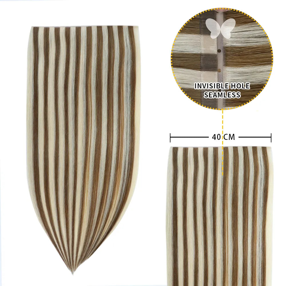 YiliteVip (#P6/613) Chestnut Brown Balayage Butterfly Weft Hair Extensions