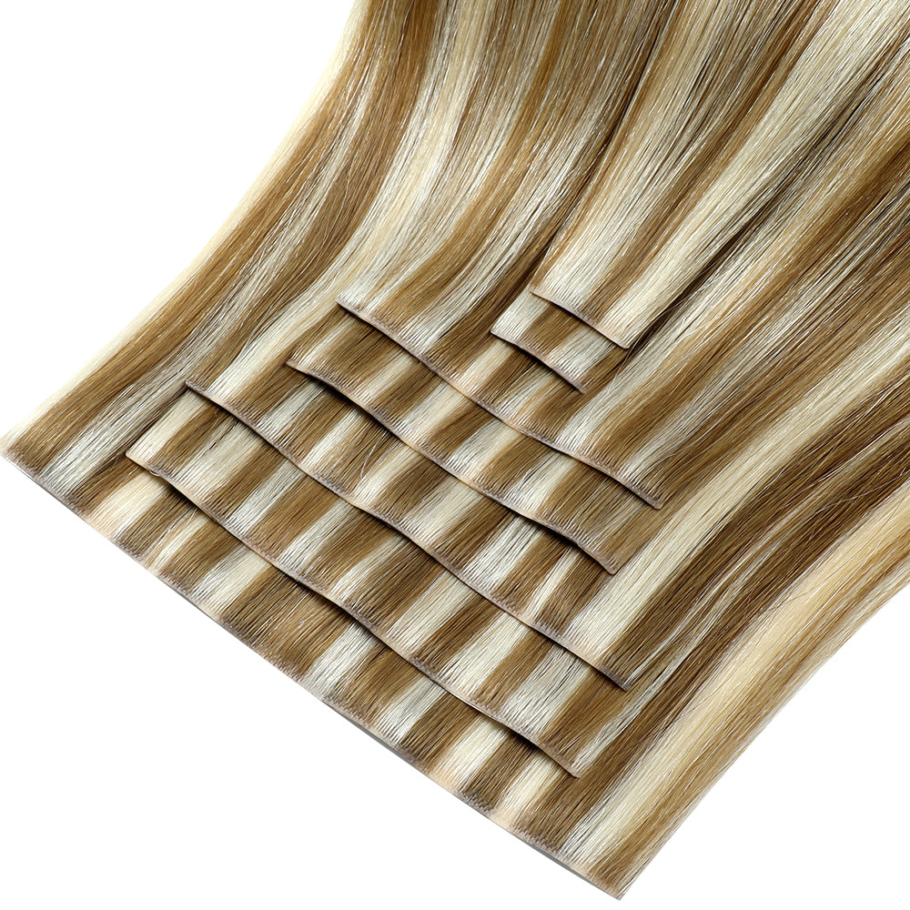 YiliteVip (#P6/613) Chestnut Brown Balayage Seamless Clip Ins 7Pcs