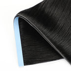 Zoomed View of (#1) Jet Black Tape Weft Hair Extensions